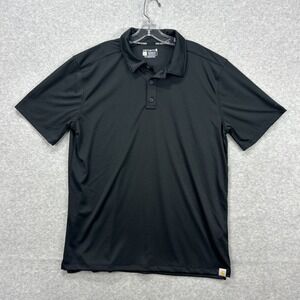 Carhartt Polo Shirt Mens Large Black Force Sun Defender Performance Active Tech‎
